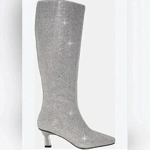 Katy Perry Collections Silver Knee-High Boots